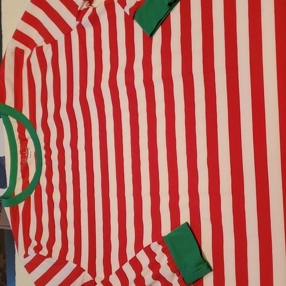 Shelry Red & White Striped Unisex 2 Piece Sz M Pagamas - Picture 8 of 14